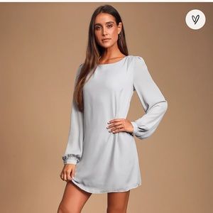 Lulu’s Status Update Light Grey Shift Dress